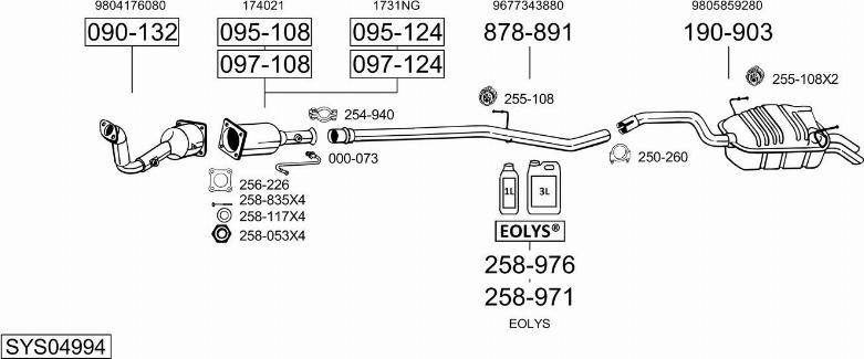 Bosal SYS04994 - Система випуску ОГ autocars.com.ua