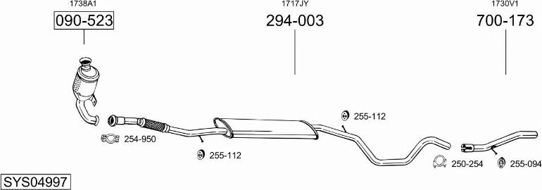 Bosal SYS04997 - Система випуску ОГ autocars.com.ua