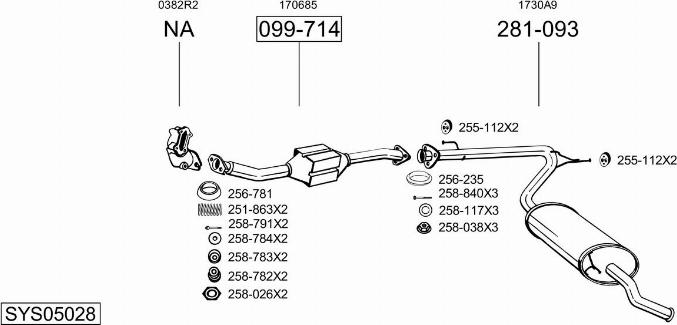 Bosal SYS05028 - Система випуску ОГ autocars.com.ua