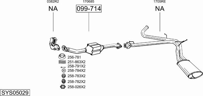 Bosal SYS05029 - Система випуску ОГ autocars.com.ua