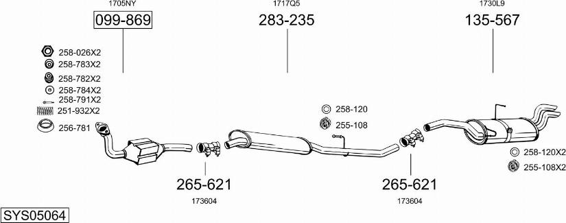 Bosal SYS05064 - Система випуску ОГ autocars.com.ua