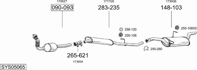 Bosal SYS05065 - Система випуску ОГ autocars.com.ua