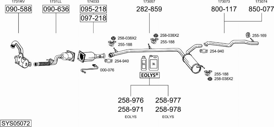 Bosal SYS05072 - Система выпуска ОГ avtokuzovplus.com.ua