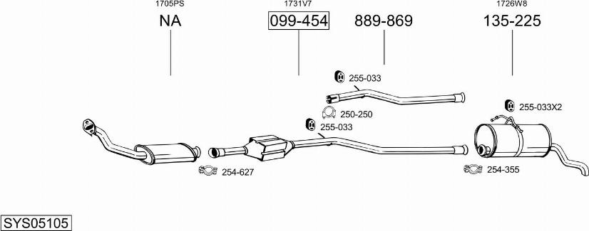 Bosal SYS05105 - Система випуску ОГ autocars.com.ua