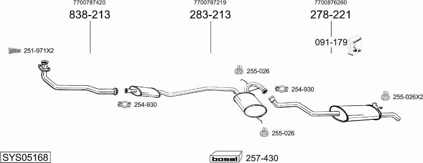 Bosal SYS05168 - Система випуску ОГ autocars.com.ua
