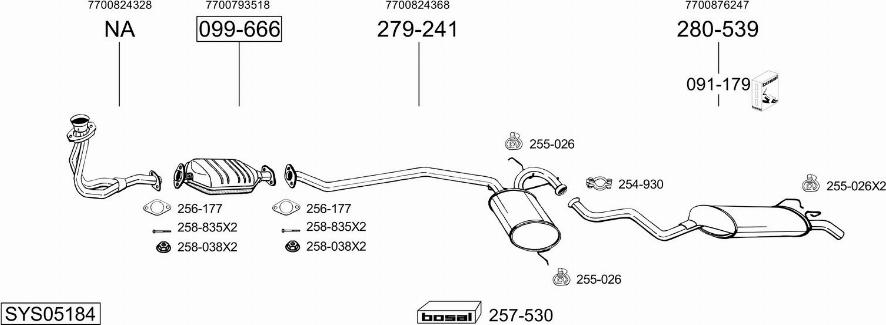 Bosal SYS05184 - Система випуску ОГ autocars.com.ua