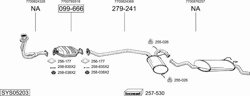 Bosal SYS05203 - Система випуску ОГ autocars.com.ua