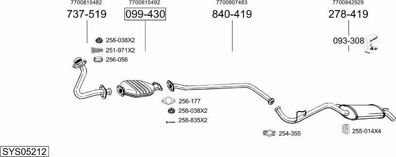 Bosal SYS05212 - Система випуску ОГ autocars.com.ua