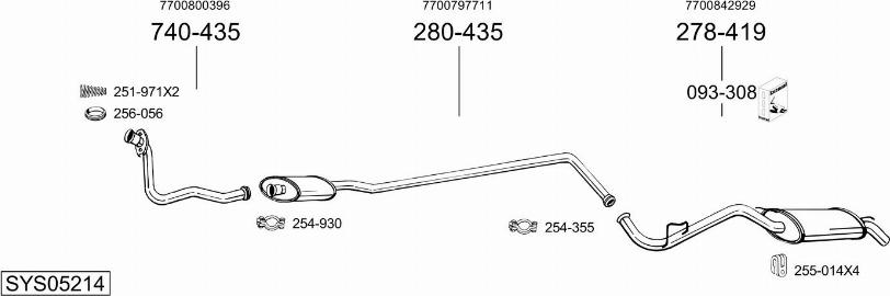 Bosal SYS05214 - Система випуску ОГ autocars.com.ua