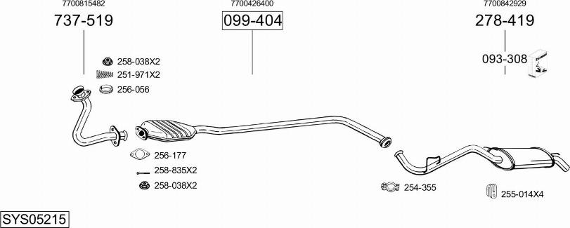 Bosal SYS05215 - Система випуску ОГ autocars.com.ua