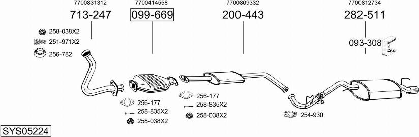 Bosal SYS05224 - Система випуску ОГ autocars.com.ua