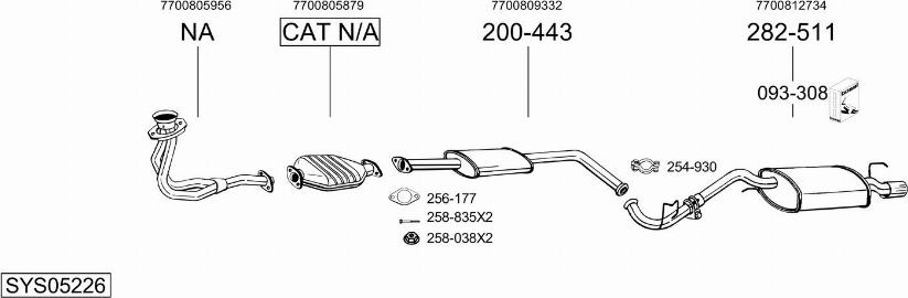 Bosal SYS05226 - Система випуску ОГ autocars.com.ua