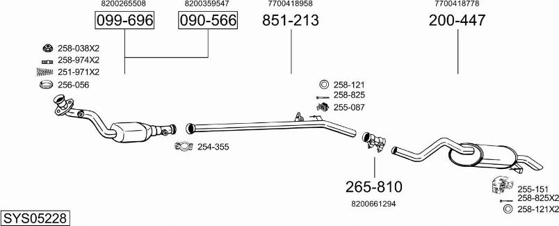 Bosal SYS05228 - Система випуску ОГ autocars.com.ua