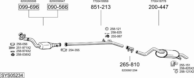 Bosal SYS05234 - Система випуску ОГ autocars.com.ua