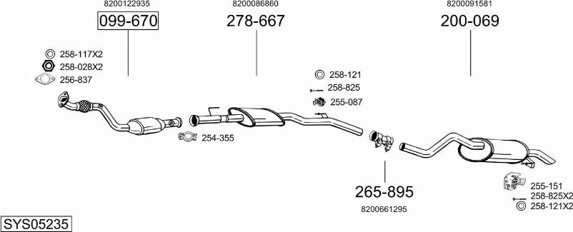 Bosal SYS05235 - Система випуску ОГ autocars.com.ua