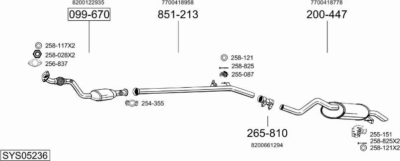 Bosal SYS05236 - Система випуску ОГ autocars.com.ua