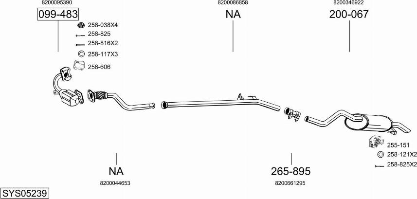 Bosal SYS05239 - Система випуску ОГ autocars.com.ua