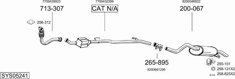 Bosal SYS05241 - Система випуску ОГ autocars.com.ua