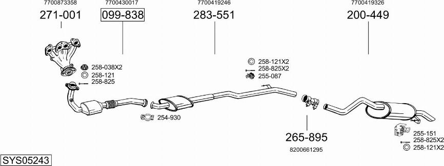Bosal SYS05243 - Система випуску ОГ autocars.com.ua