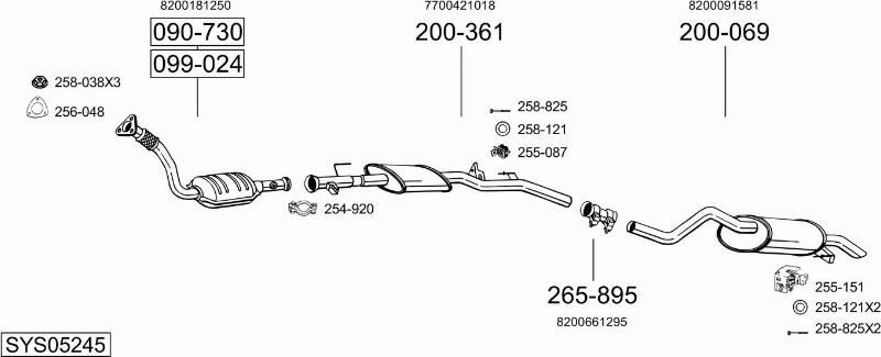 Bosal SYS05245 - Система випуску ОГ autocars.com.ua