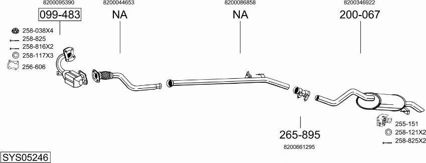 Bosal SYS05246 - Система випуску ОГ autocars.com.ua