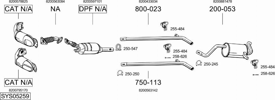 Bosal SYS05259 - Система випуску ОГ autocars.com.ua