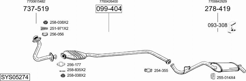 Bosal SYS05274 - Система випуску ОГ autocars.com.ua