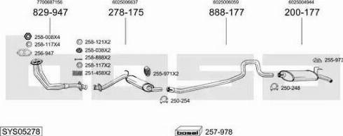 Bosal SYS05278 - Система випуску ОГ autocars.com.ua