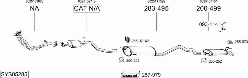 Bosal SYS05285 - Система випуску ОГ autocars.com.ua