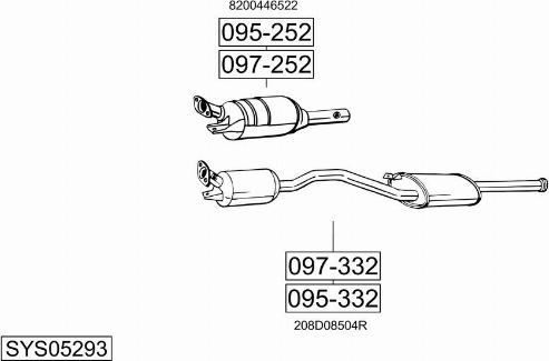 Bosal SYS05293 - Система випуску ОГ autocars.com.ua