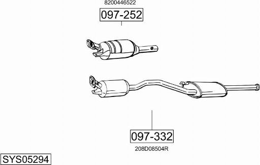 Bosal SYS05294 - Система випуску ОГ autocars.com.ua
