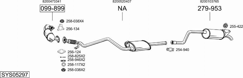 Bosal SYS05297 - Система випуску ОГ autocars.com.ua