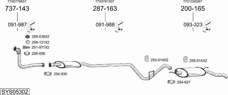 Bosal SYS05302 - Система випуску ОГ autocars.com.ua