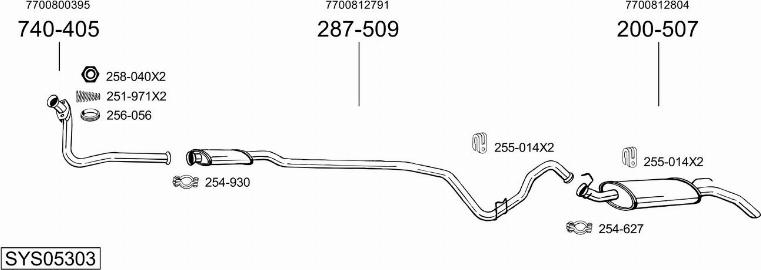 Bosal SYS05303 - Система випуску ОГ autocars.com.ua