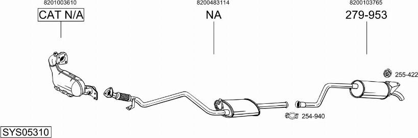 Bosal SYS05310 - Система випуску ОГ autocars.com.ua