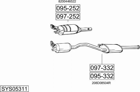 Bosal SYS05311 - Система випуску ОГ autocars.com.ua