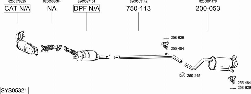 Bosal SYS05321 - Система випуску ОГ autocars.com.ua