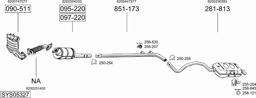 Bosal SYS05327 - Система випуску ОГ autocars.com.ua