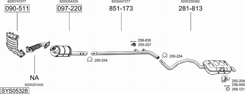 Bosal SYS05328 - Система випуску ОГ autocars.com.ua