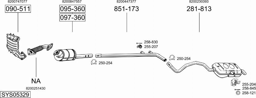 Bosal SYS05329 - Система випуску ОГ autocars.com.ua