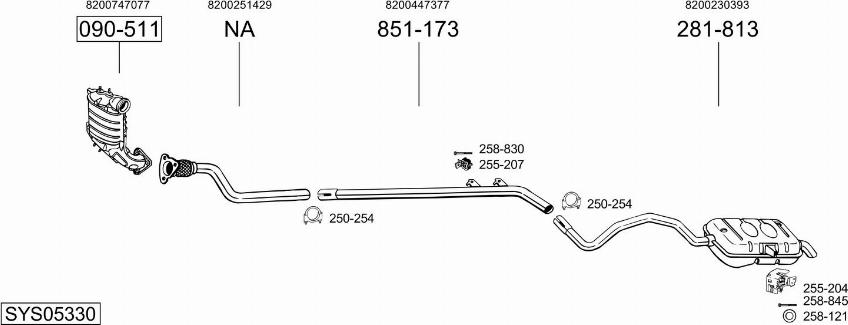 Bosal SYS05330 - Система випуску ОГ autocars.com.ua