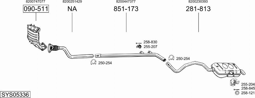 Bosal SYS05336 - Система випуску ОГ autocars.com.ua