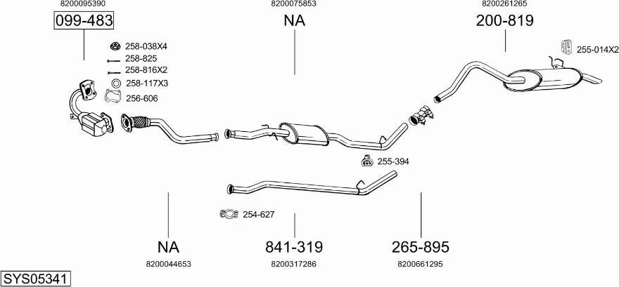 Bosal SYS05341 - Система випуску ОГ autocars.com.ua