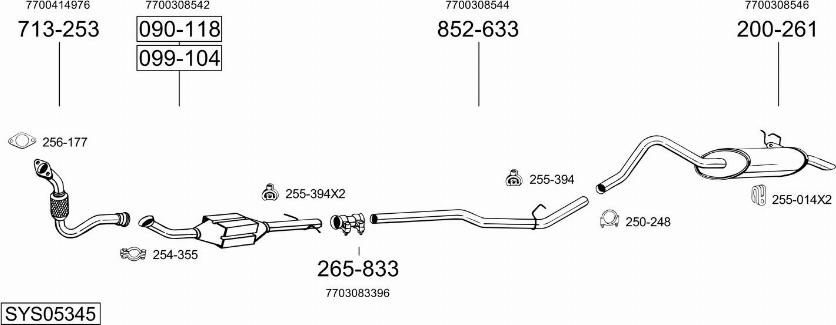 Bosal SYS05345 - Система випуску ОГ autocars.com.ua
