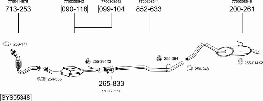 Bosal SYS05348 - Система випуску ОГ autocars.com.ua