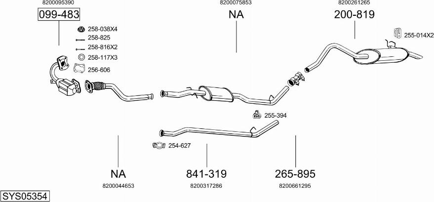 Bosal SYS05354 - Система випуску ОГ autocars.com.ua
