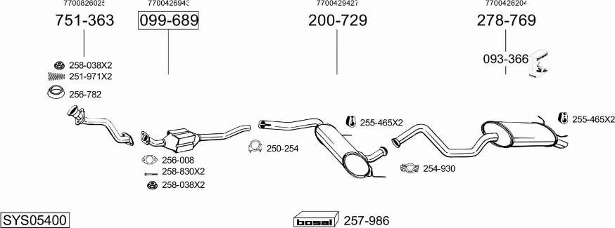 Bosal SYS05400 - Система випуску ОГ autocars.com.ua
