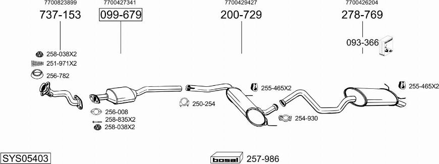 Bosal SYS05403 - Система випуску ОГ autocars.com.ua