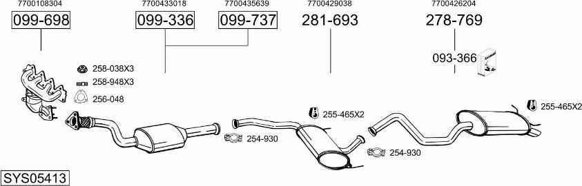 Bosal SYS05413 - Система випуску ОГ autocars.com.ua