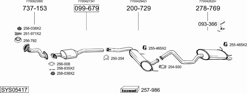 Bosal SYS05417 - Система випуску ОГ autocars.com.ua